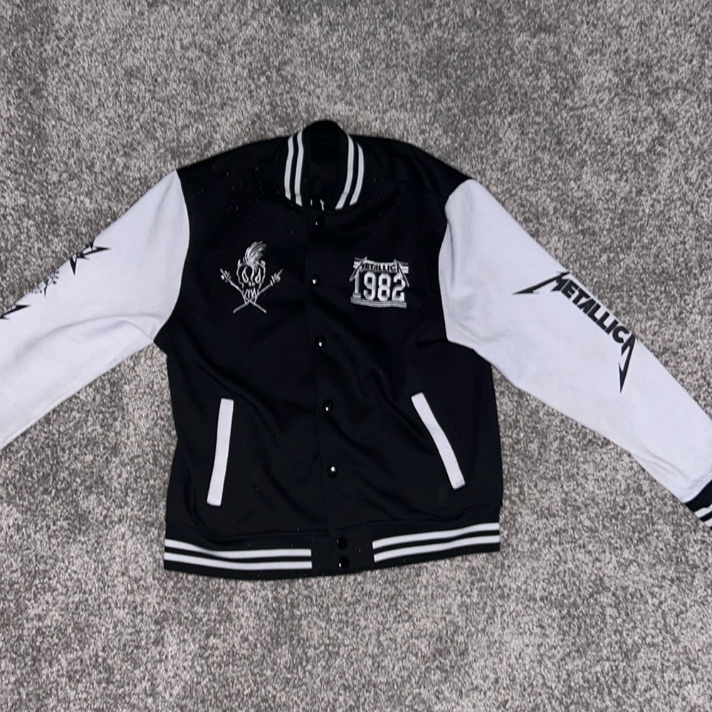COPY - Metellica Black Bomber Jacket - Size Medium